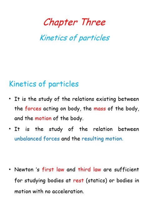 Chapter 3 Kinetics Of Particles Chula