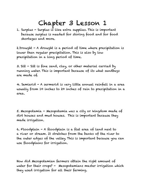 Chapter 3 Lesson 1 Geography Of Mesopotamia Lesson 1 Quiz