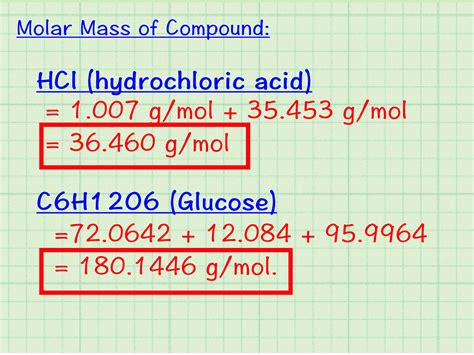 Chapter 3 Molar Mass Calculation Of Molar Masses