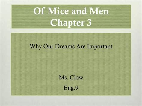 Chapter 3 Of Mice And Men Summary