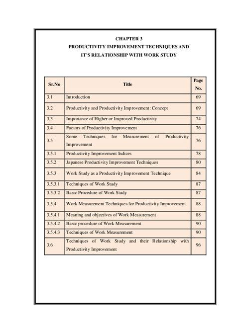 Chapter 3 Productivity Improvement Techniques And It S