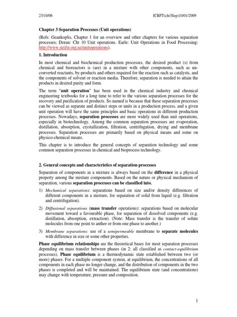 Chapter 3 Separation Processes Unit Operations