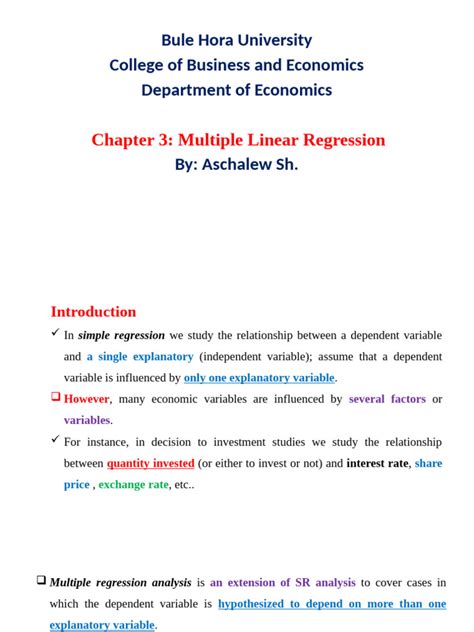 Chapter 3 The Multiple Linear Regression Model