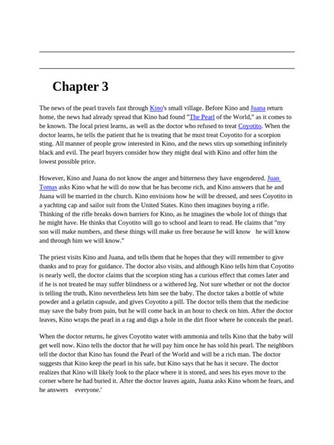 Chapter 3 The Pearl Summary