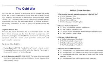 Chapter 37 Cold War Reading Guide The Eisenhower Era Packet Answers