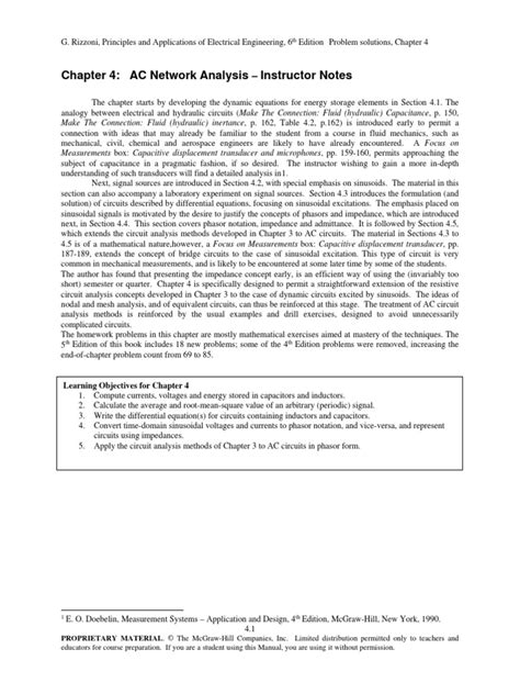Chapter 4 Ac Network Analysis Instructor Notes Trizit