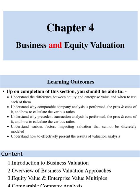 Chapter 4 Business Valuation Adjusted Book Value Or Cost