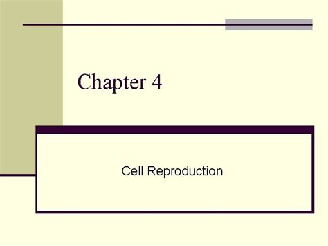 Chapter 4 Cell Reproduction