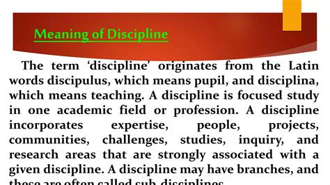 Chapter 4 Discipline Meaning Evolution And Classification