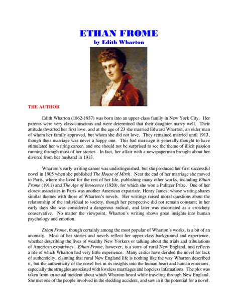 Chapter 4 Ethan Frome Summary