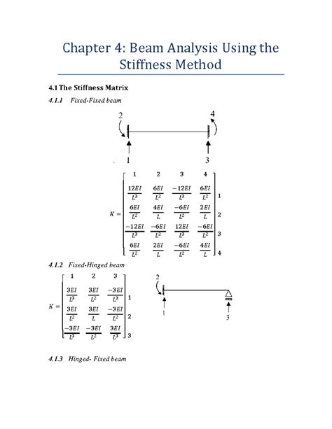 Chapter 4 Matrix Stiffness Method Colin Caprani