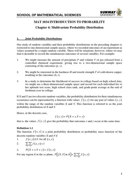 Chapter 4 Multivariate Probability And Statistics