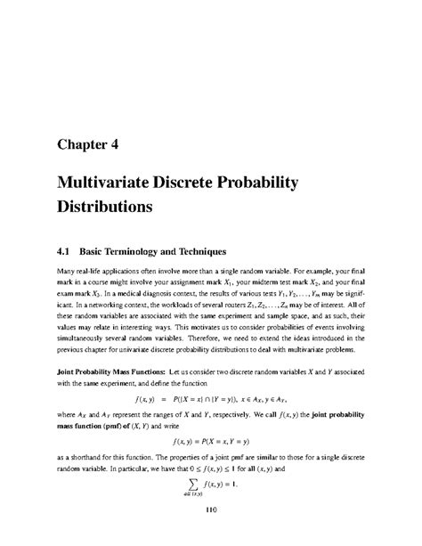 chapter 4 multivariate probability and statistics