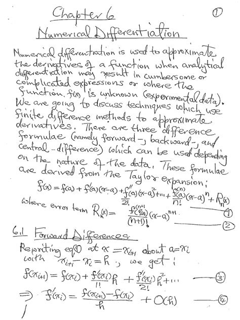 Chapter 4 Numerical Differentiation And Integration