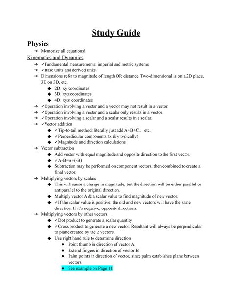 chapter 4 physics study guide