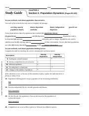 chapter 4 section 1 population dynamics study guide answers