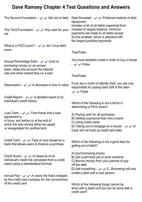 Chapter 4 Test C Dave Ramsey