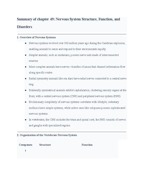 Chapter 49 Nervous Systems Reading Guide Answer Key Docstoc