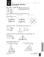 Chapter 5 Cumulative Review Geometry Mcdougal