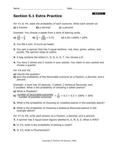Chapter 5 Extra Practice Answers