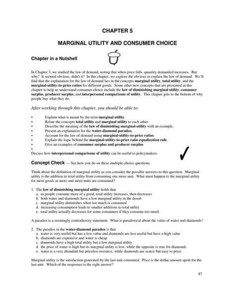 Chapter 5 Marginal Utility And Consumer Choice