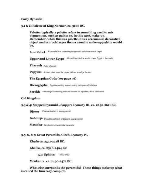 Chapter 5 Outline Notes Ancient Egypt Kush Lesson 5 1
