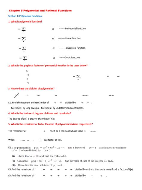Chapter 5 Polynomials And Polynomial Functions