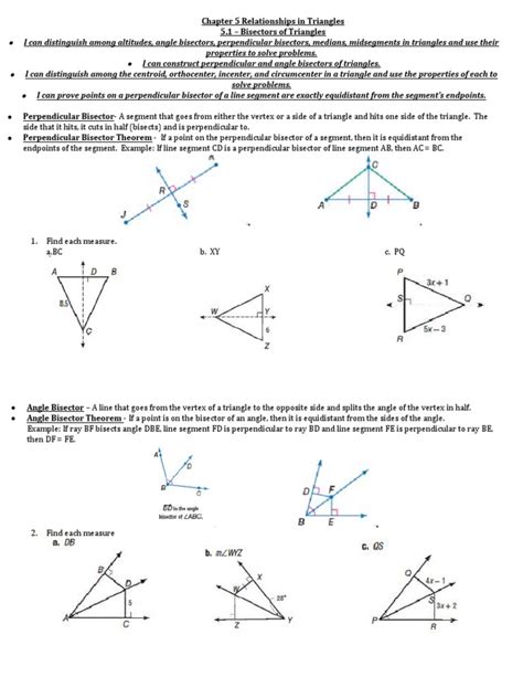 Chapter 5 Relationships In Triangles Get Ready For