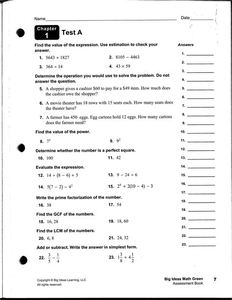 Chapter 5 Response Test B Holt Mathematics