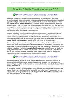 Chapter 5 Skills Practice