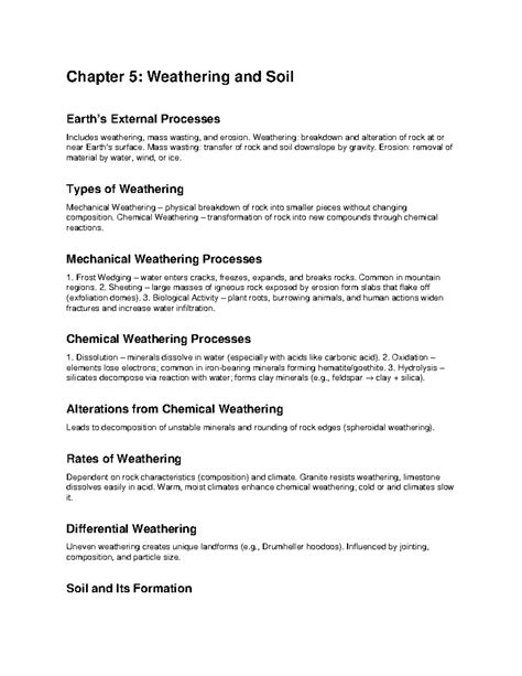 Chapter 5 Weathering Soil Mass Movements Answers