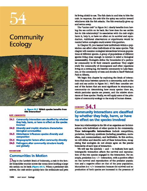 Chapter 54 Community Ecology Study Guide Answers
