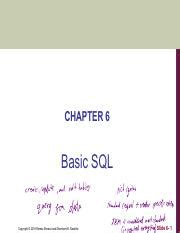 Chapter 6 Basic Sql