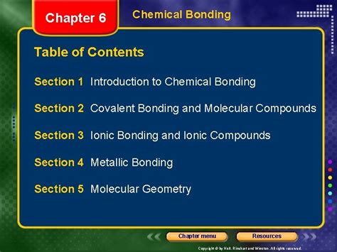 Chapter 6 Chemical Bonding Section 4 Worksheet Answers