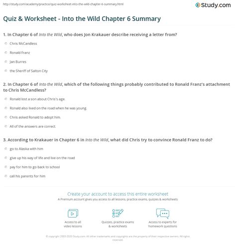 Chapter 6 Into The Wild Summary
