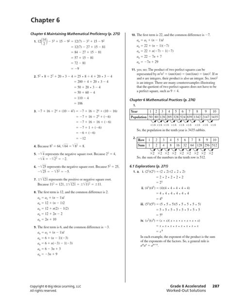 Chapter 6 Maintaining Mathematical Big Ideas Math