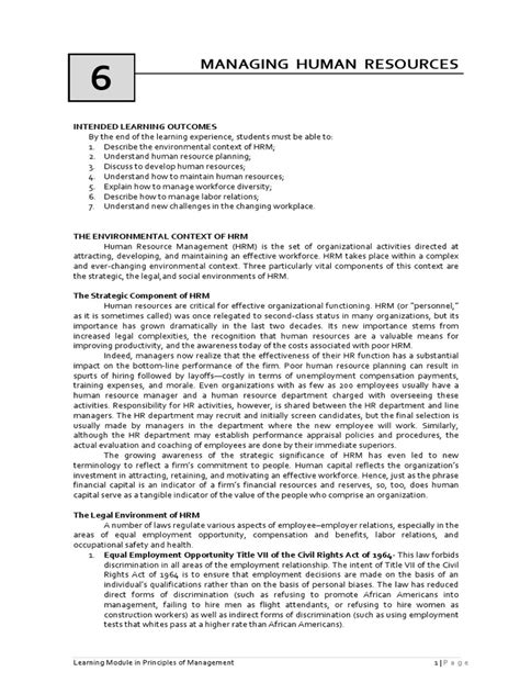 Chapter 6 Managing Human Resources Answer True False 611536 Pdf