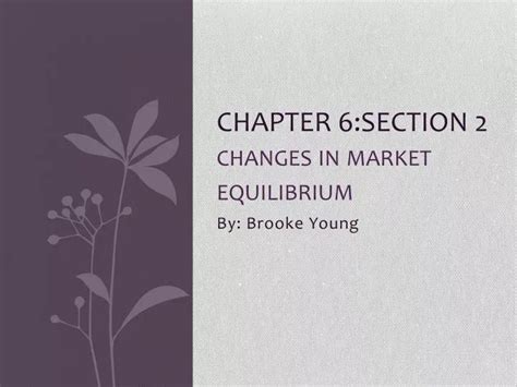 Chapter 6 Section 2 Changes In Market Equilibrium