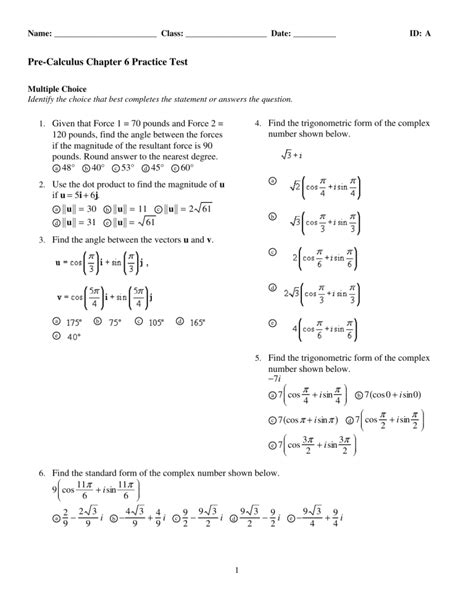 Chapter 6 Test A Pre Algebra