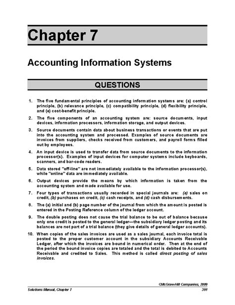 Chapter 7 Accounting Information Systems Solutions