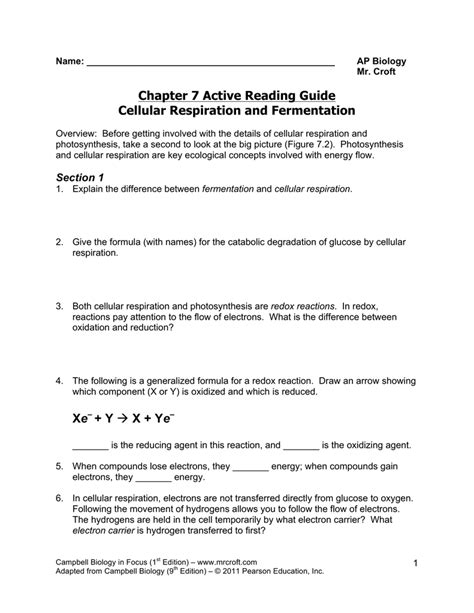 Chapter 7 Active Reading Worksheets Section 1 Answers
