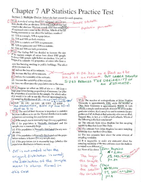 Chapter 7 Ap Statistics Practice Test Answers Joburgore