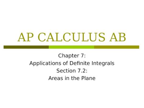 chapter 7 applications of definite integrals