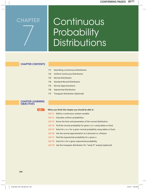 Chapter 7 Continuous Probability Distributions Ksu Faculty
