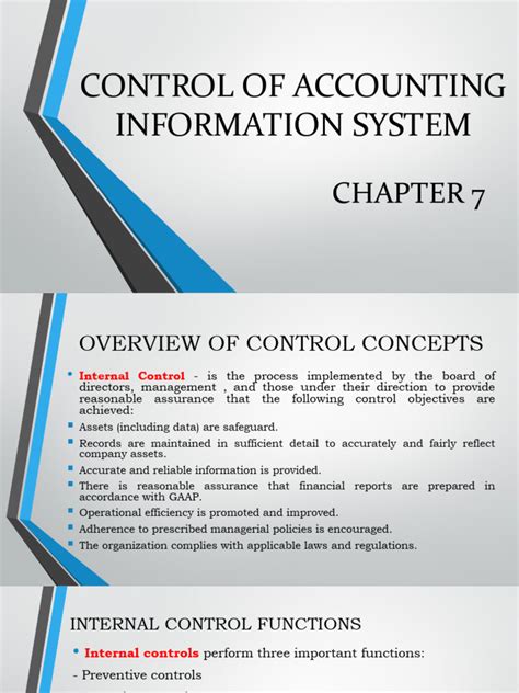 Chapter 7 Control Accounting Information Systems Solutions