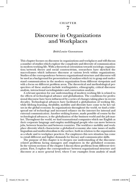 chapter 7 discourse in organizations and workplaces