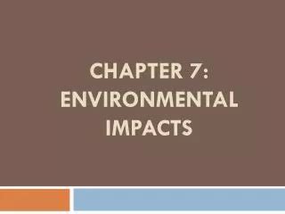 Chapter 7 Environmental Impacts And Mitigation
