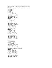 Chapter 7 Extra Practice Answers