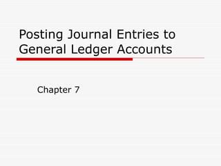 Chapter 7 Posting Journal Entries To
