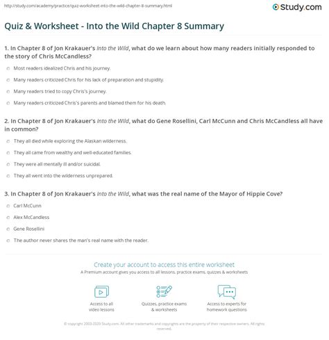 Chapter 8 Into The Wild Summary